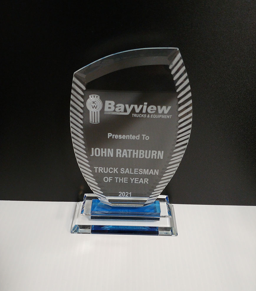 Glass Award Glass award for the salesman of the year