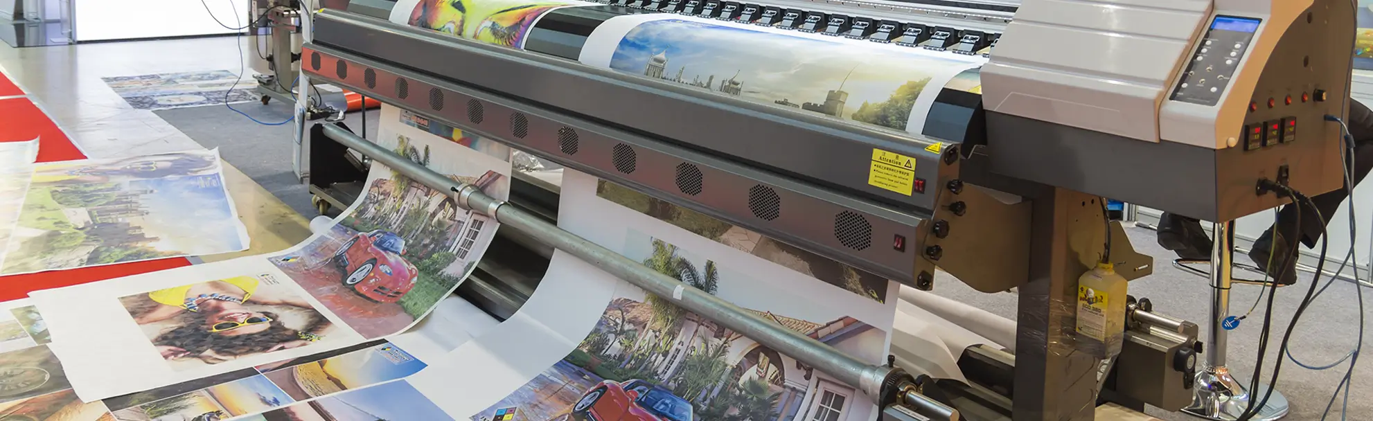 Printer printing large format decals